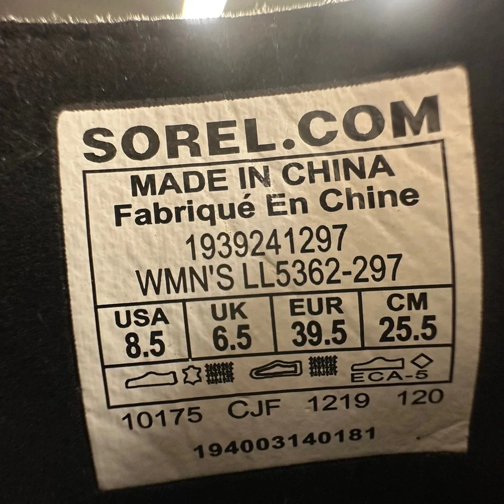 Sorel Joan of Arctic Wedge II‎ Leather Grey Ankle Boot Gorpcore Women Size 8.5
